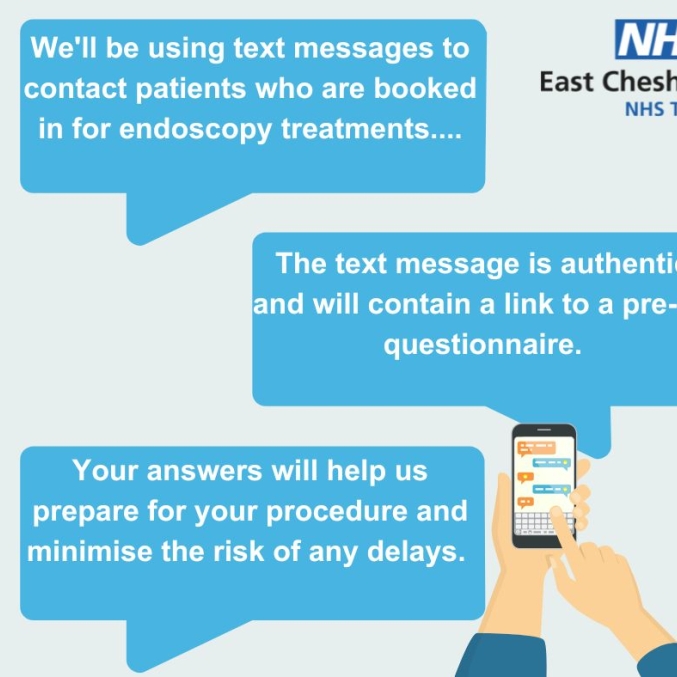 We'll be using text messages to contact patients who are booked in for endoscopy treatments..jpg